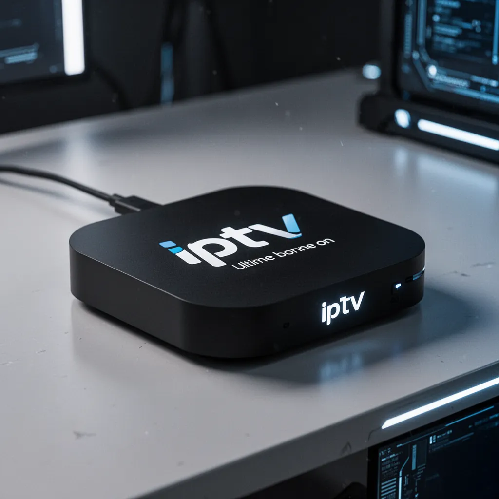 Illustration d'un interface d'application IPTV sur un écran TV