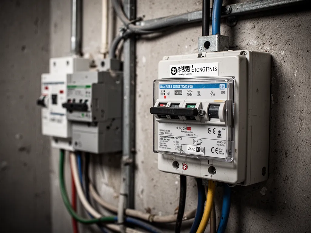 Vue d'une facture d'électricité posée à côté d'un compteur Linky et d'une prise connectée.