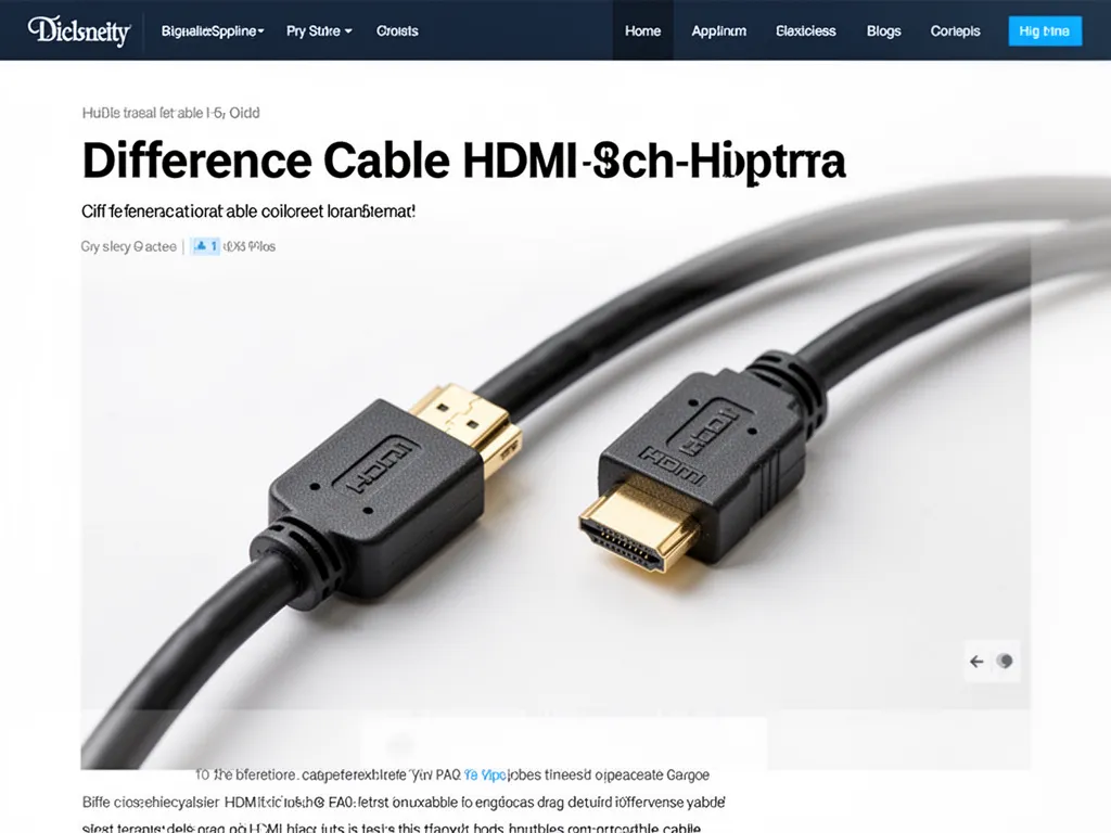 Plusieurs câbles HDMI de générations différentes alignés sur un bureau à côté d'un écran et d'un téléviseur